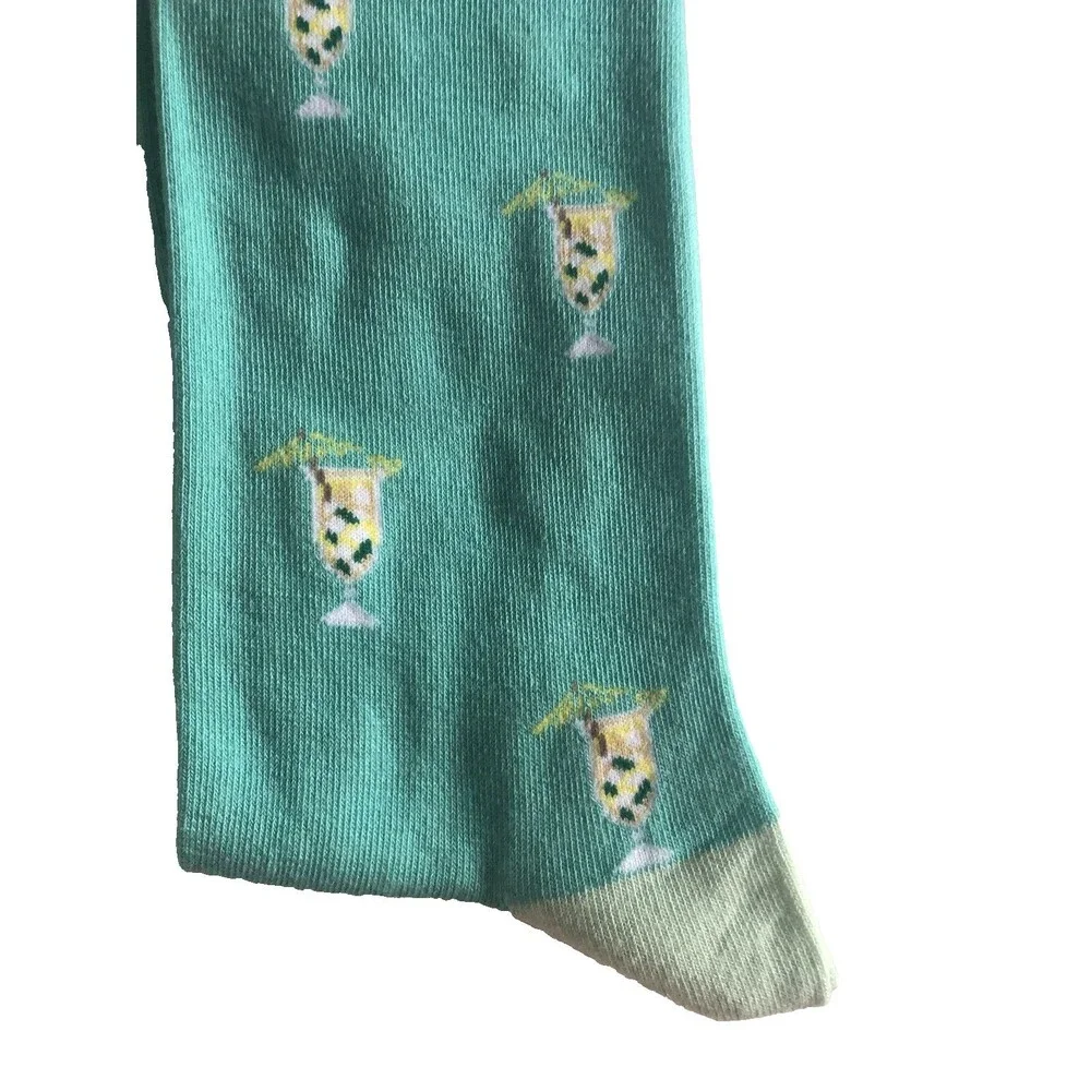 Bar III Mens Socks Cotton Blend Pina Colada Aqua Arch Support Summer Beach 10-13